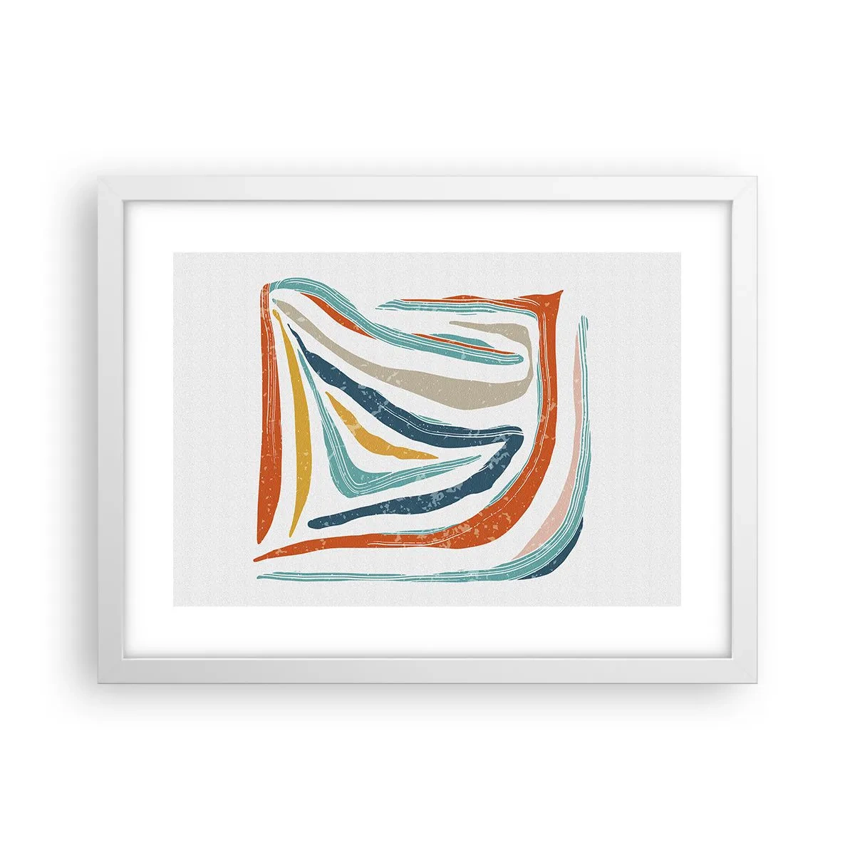 Póster en marco blanco - Abstracción sonriente y amistosa - 40x30 cm