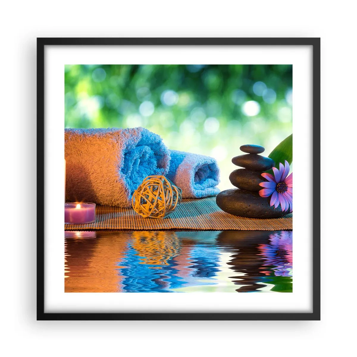 Póster en marco negro - Tiempo para el cuerpo - 50x50 cm