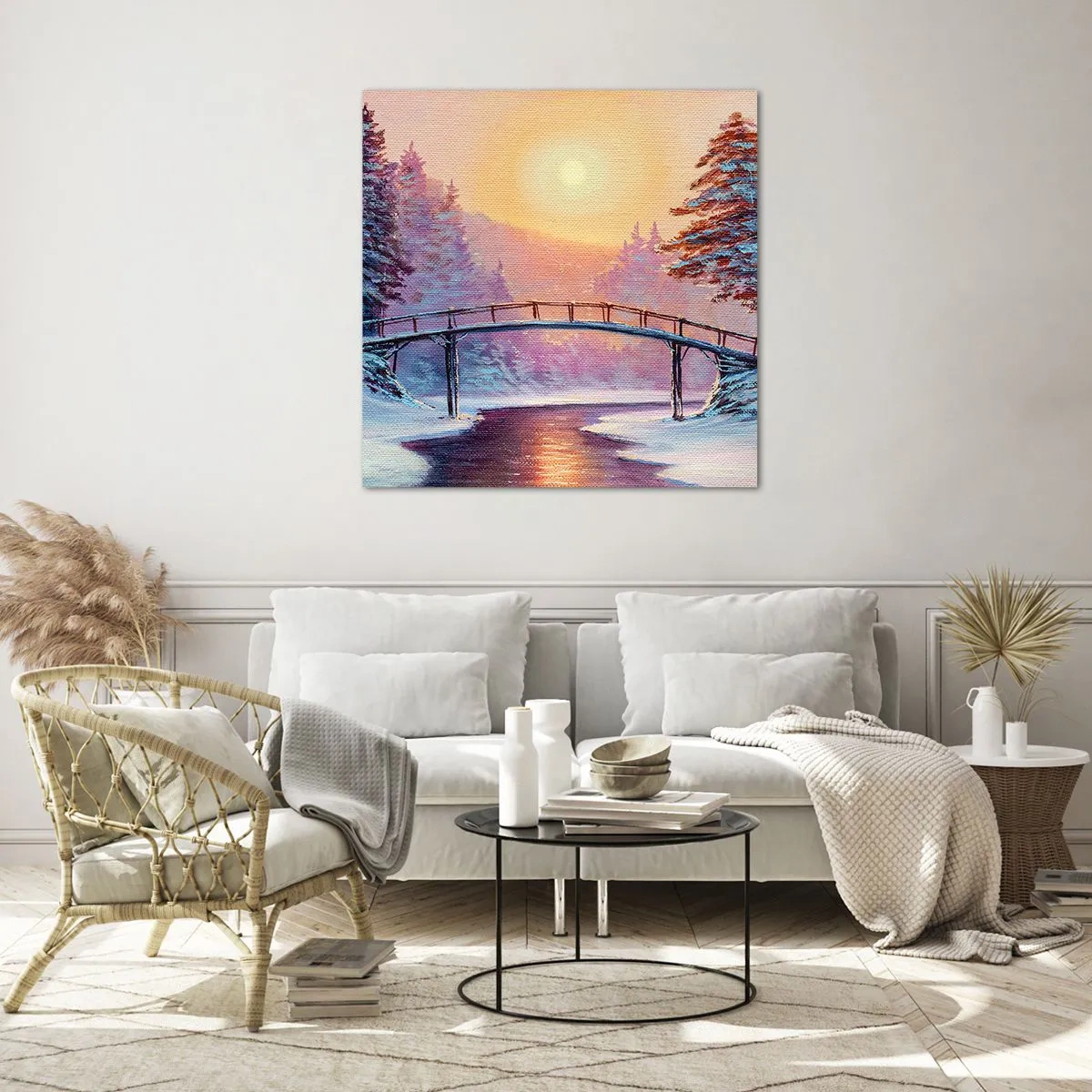 Cuadro sobre vidrio - Impresiones sobre Vidrio - Las cuatro estaciones: el invierno - 30x30 cm