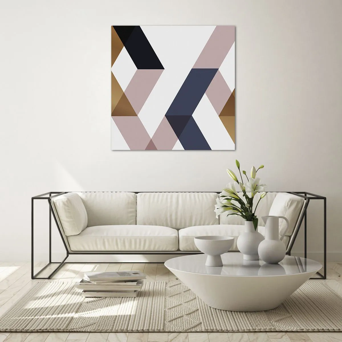 Cuadro sobre vidrio - Impresiones sobre Vidrio - Rectas y ángulos - 40x40 cm