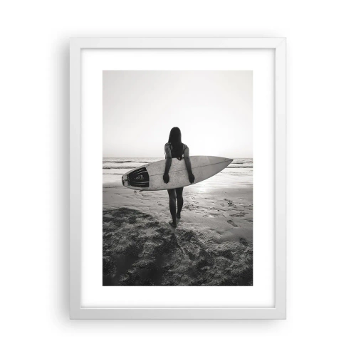 Póster en marco blanco - Hija de las olas marinas - 30x40 cm