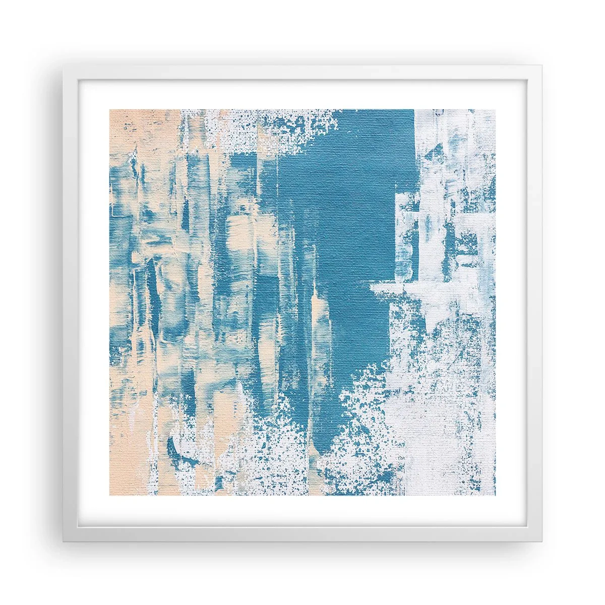 Póster en marco blanco - A través de un carámbano - 50x50 cm