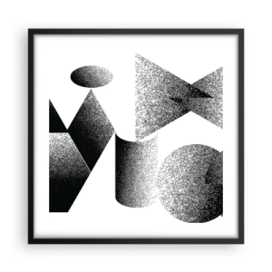 Póster en marco negro - Ángulos y óvalos - 50x50 cm