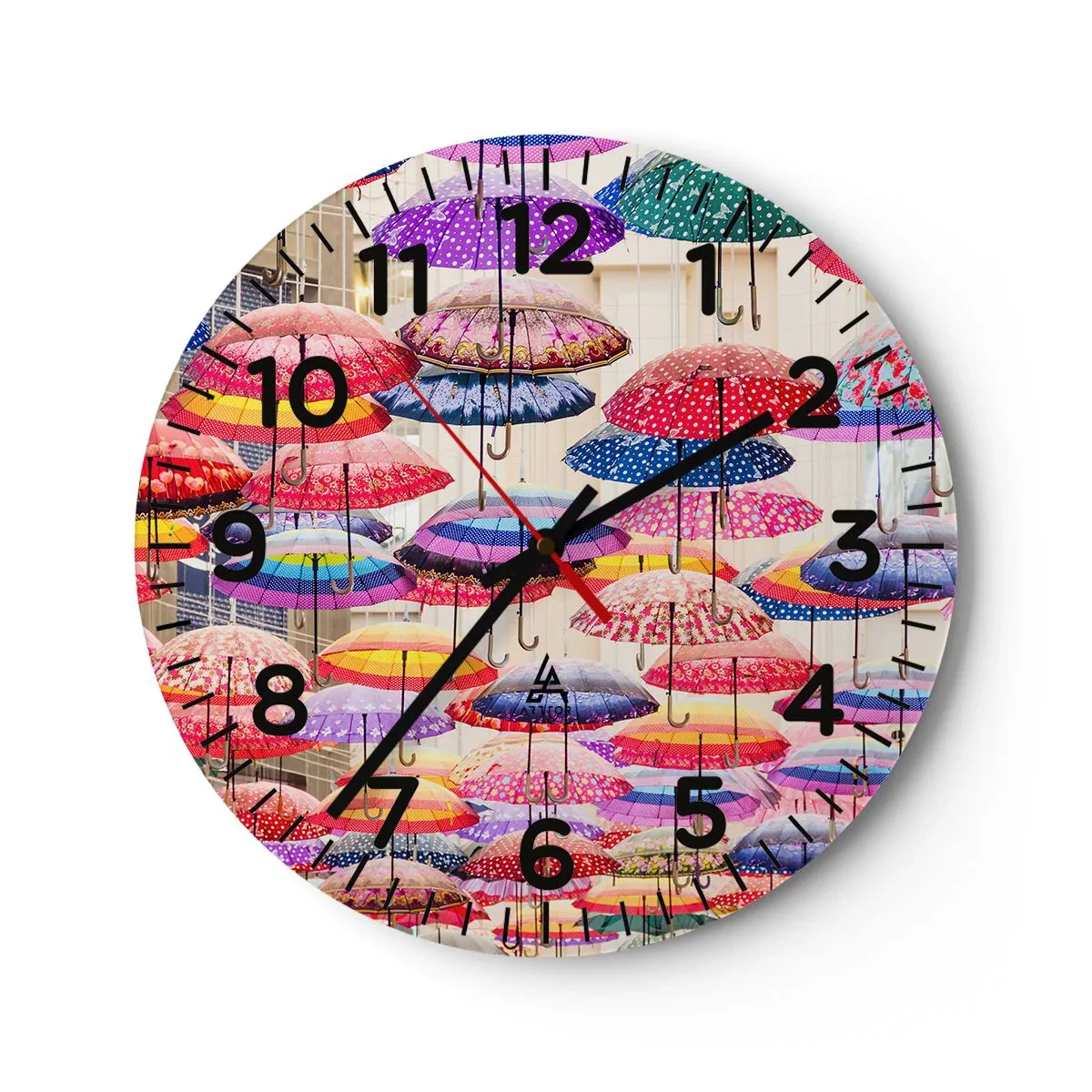 Reloj de pared - Reloj de vidrio - Pradera urbana - 40x40 cm