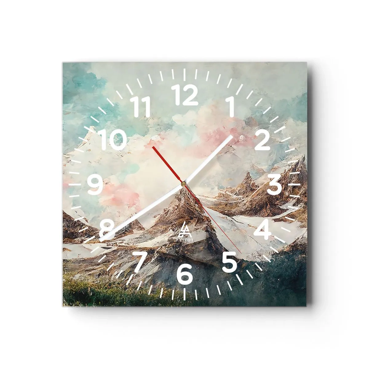 Reloj de pared - Reloj de vidrio - Filos rocosos - 30x30 cm