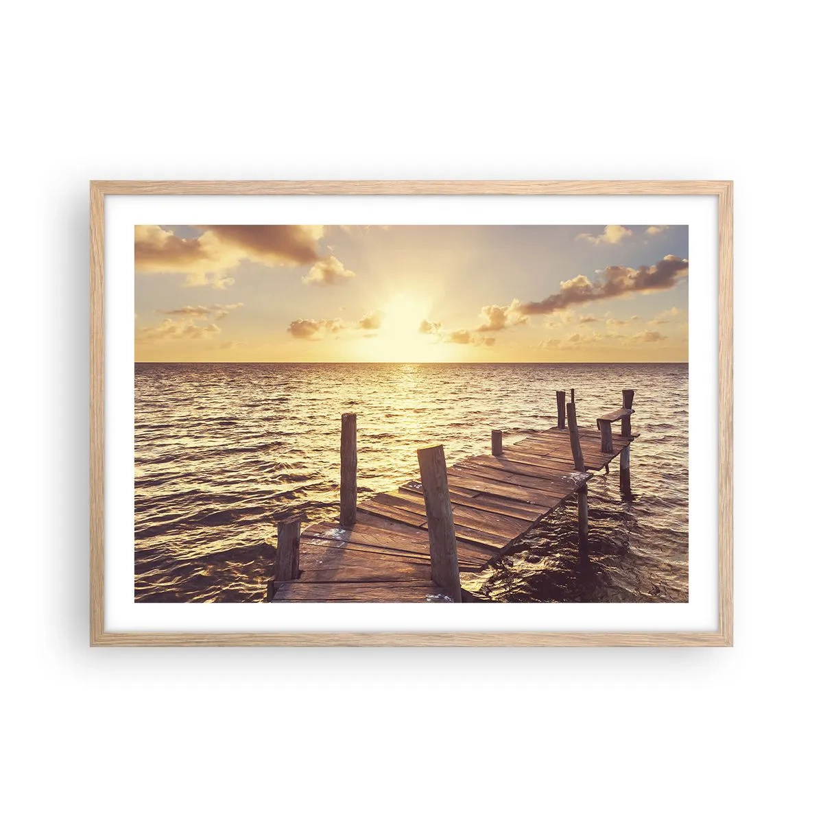 Póster en marco roble claro - Una tierra dorada de dulzura - 70x50 cm