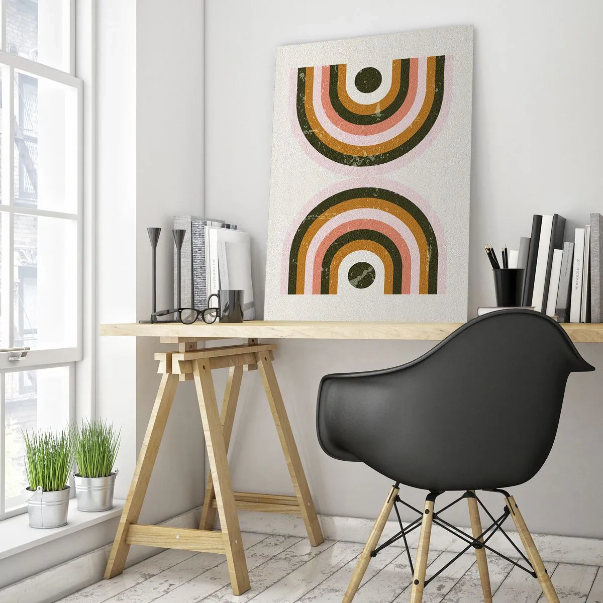 Cuadro sobre vidrio - Impresiones sobre Vidrio - Abstracción gemela - 70x100 cm