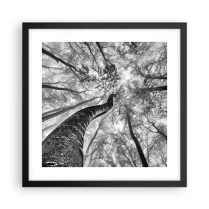 Póster en marco negro - Carrera hacia la luz - 40x40 cm