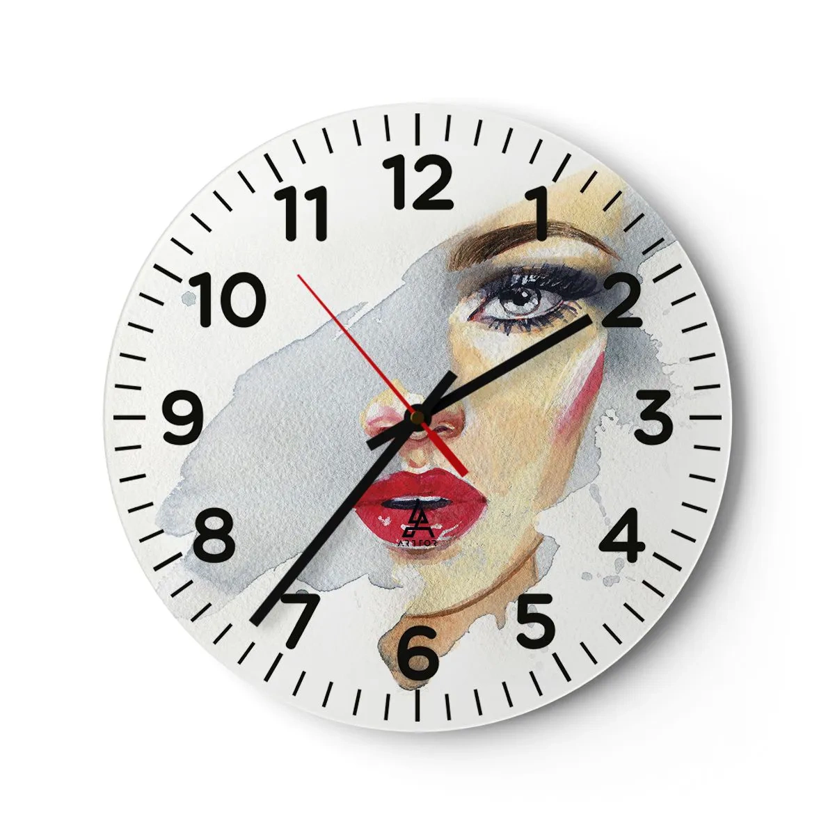 Reloj de pared - Reloj de vidrio - Reflejo en una gota de agua - 30x30 cm
