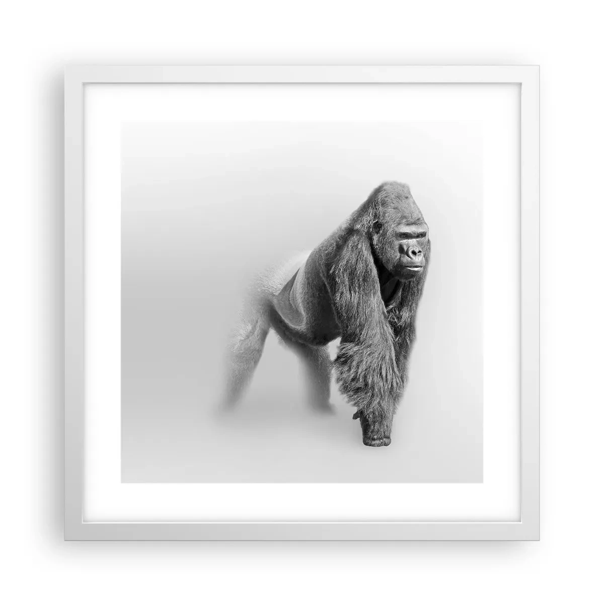 Póster en marco blanco - Confiando en su fuerza - 40x40 cm