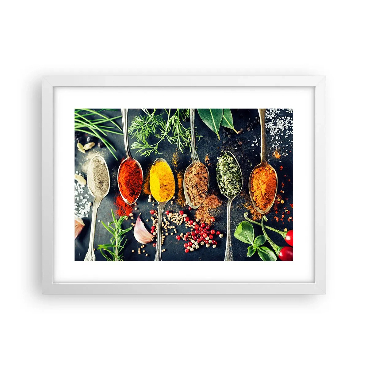 Póster en marco blanco - Magia culinaria - 40x30 cm