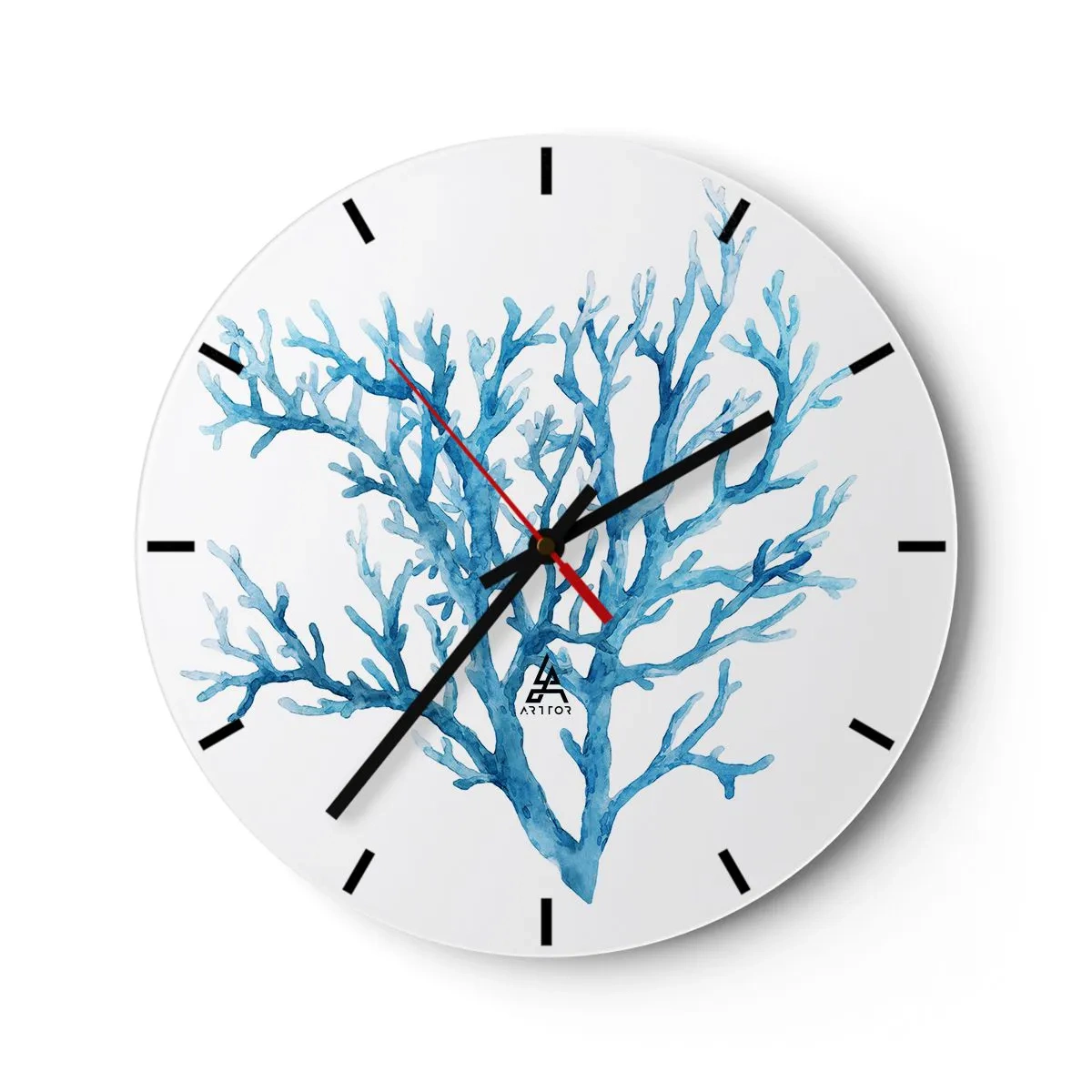 Reloj de pared - Reloj de vidrio - Filigrana marina - 40x40 cm
