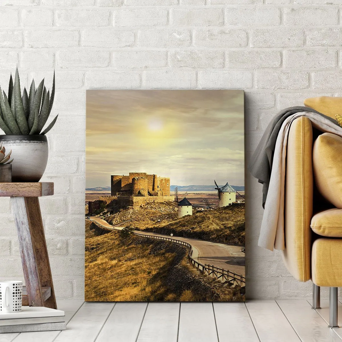 Cuadro sobre lienzo - Impresión de Imagen - Don Quijote los vio - 45x80 cm