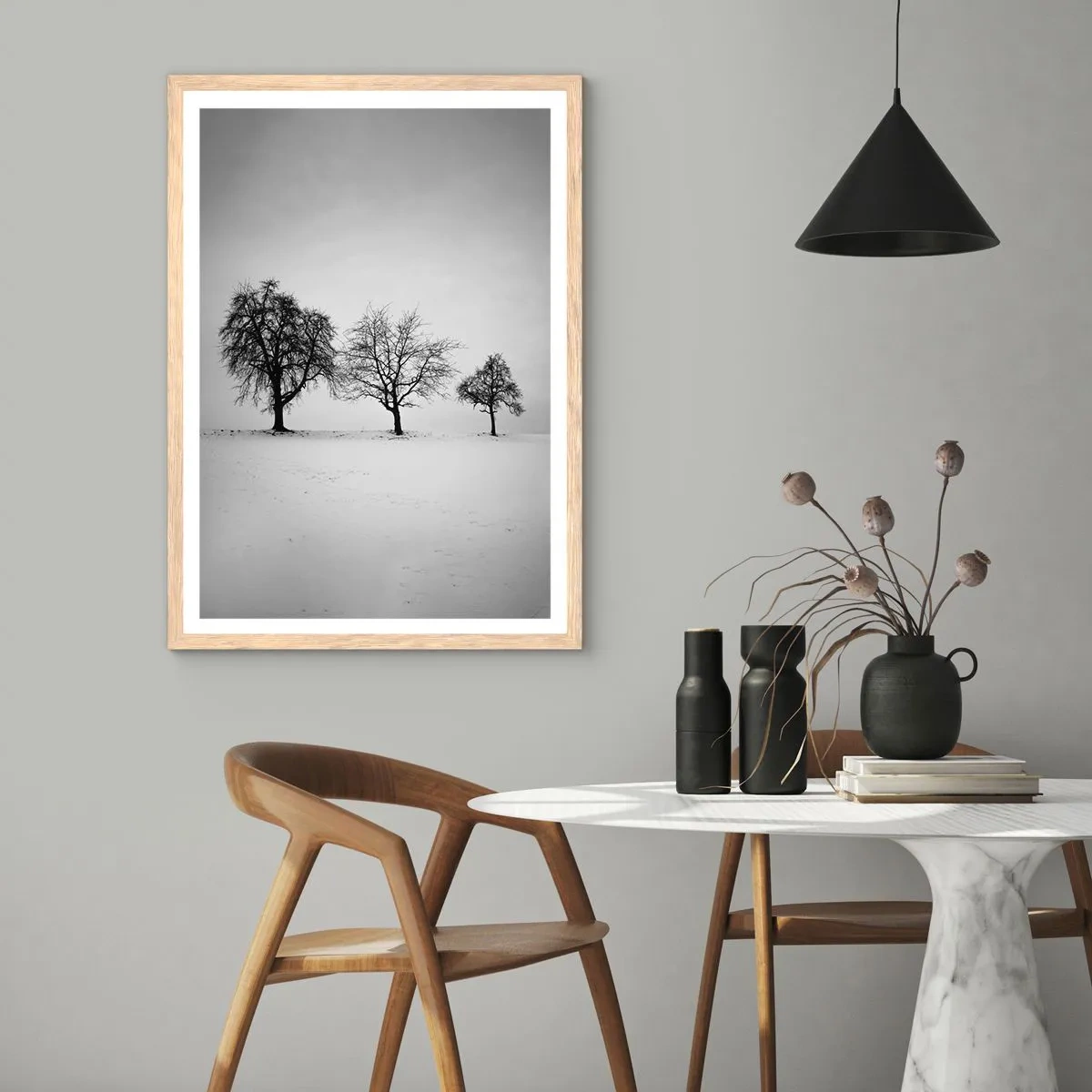 Póster en marco roble claro - ¿Con qué sueñan? - 40x50 cm