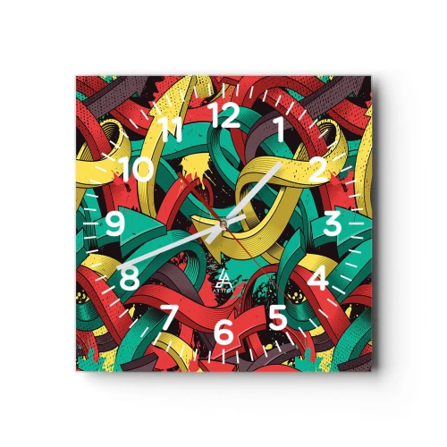 Reloj de pared - Reloj de vidrio - ¿Qué camino tomar? - 30x30 cm