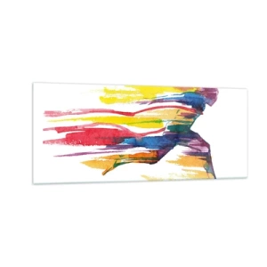 Cuadro sobre vidrio - Impresiones sobre Vidrio - Corre a través del arco iris - 100x40 cm