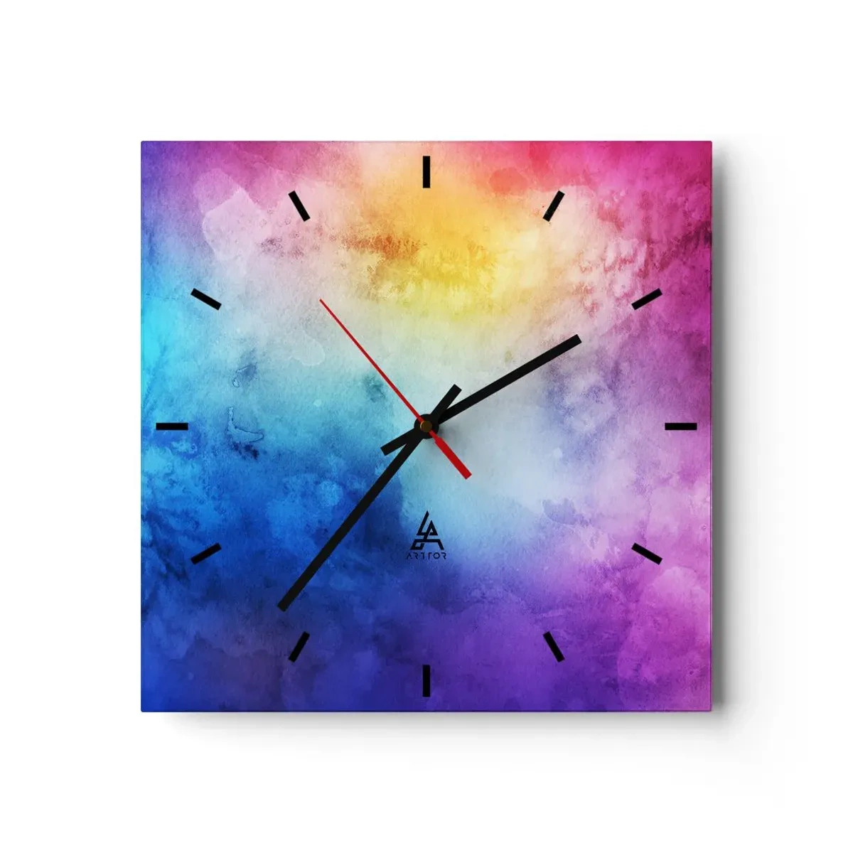 Reloj de pared - Reloj de vidrio - Casi en el séptimo cielo - 40x40 cm