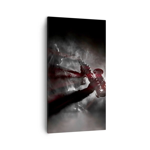 Cuadro sobre lienzo - Impresión de Imagen - En el vapor del jazz - 45x80 cm