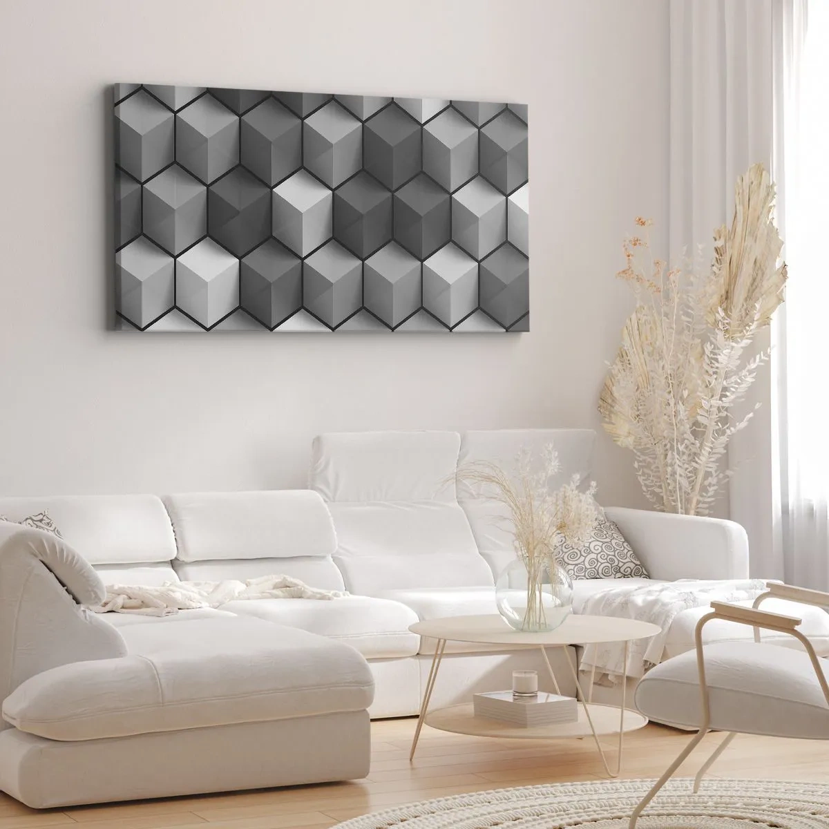 Cuadro sobre lienzo - Impresión de Imagen - Rompecabezas cubista - 100x40 cm