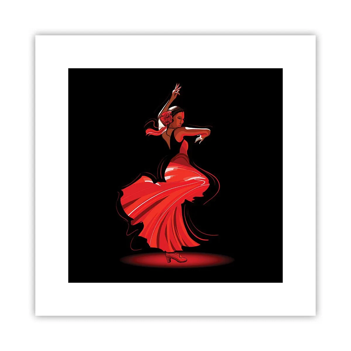 Póster - El espíritu ardiente del flamenco - 30x30 cm