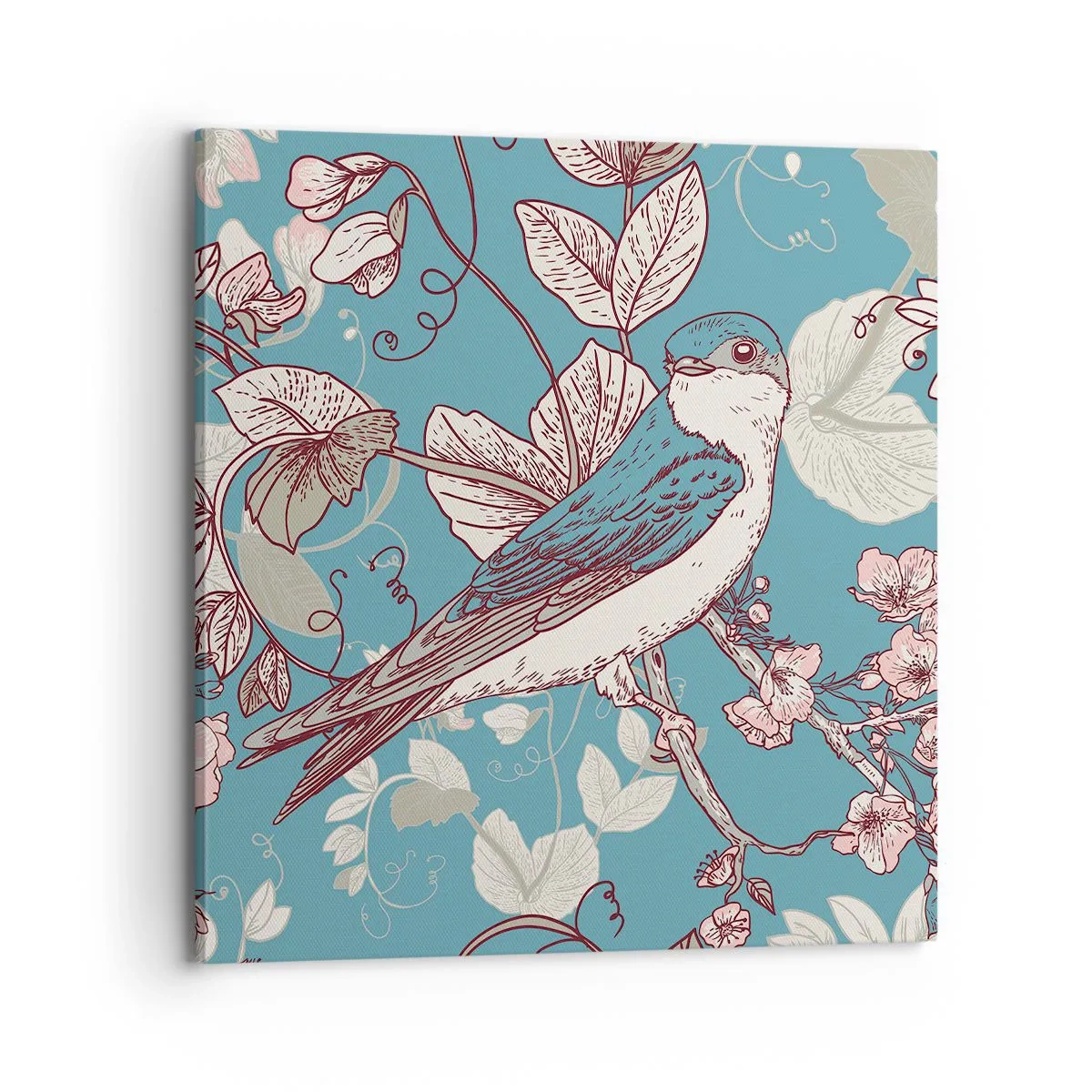 Cuadro sobre lienzo - Impresión de Imagen - En el cerezo - 70x70 cm