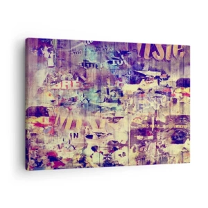 Cuadro sobre lienzo - Impresión de Imagen - Collage abstracto colorido con texto y gráficos. - 70x50cm - Y eso es todo lo que quedará - Decoración de pared moderna para salón y dormitorio ARTTOR
