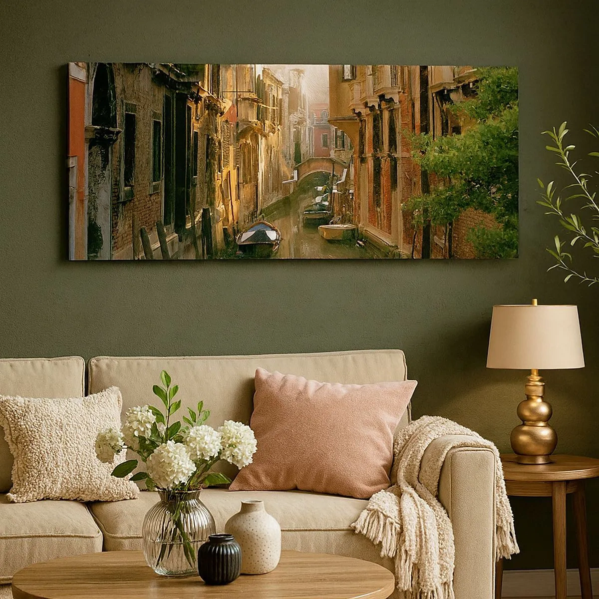Cuadro sobre lienzo - Impresión de Imagen - En un callejón veneciano - 100x40 cm