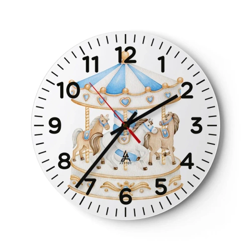 Reloj de pared - Reloj de vidrio - Dulce infancia - 30x30 cm