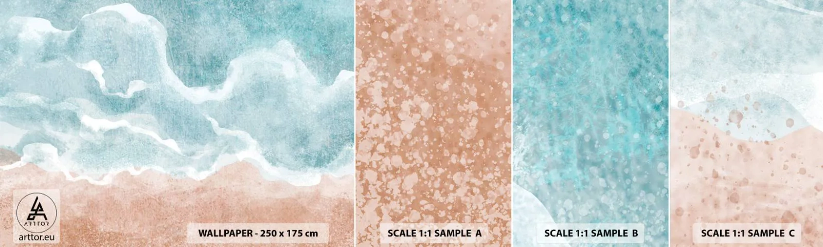 Muestra De Fotomural Standard Eco - Abstracción de nubes - Playa, Paisaje, Mar - 100x30 cm