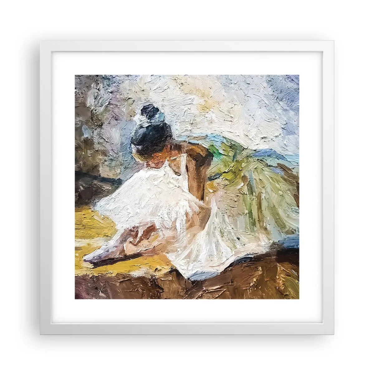 Póster en marco blanco - De un cuadro de Degas - 40x40 cm