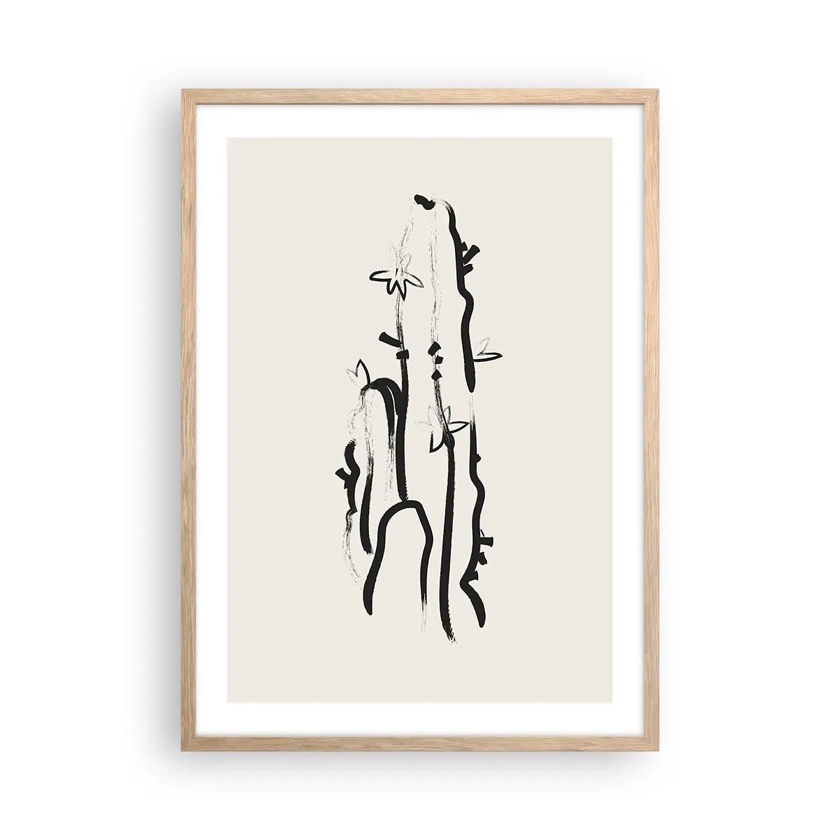 Póster en marco roble claro - El color negro floreciendo - 50x70 cm