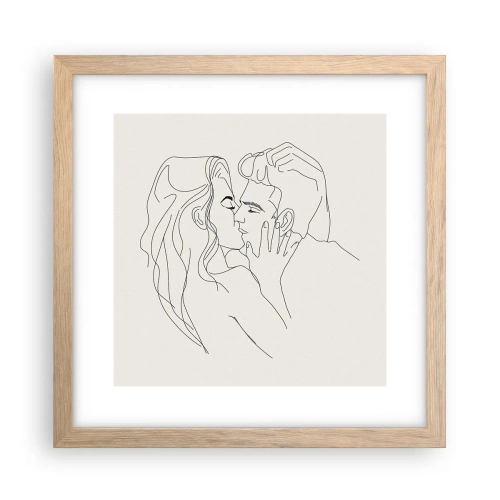 Póster en marco roble claro - Unión y sentimiento - 30x30 cm