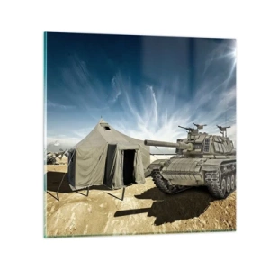 Cuadro sobre vidrio - Impresiones sobre Vidrio - Campaña militar - 30x30 cm