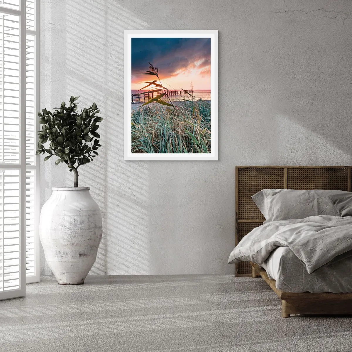 Póster en marco blanco - Bailando con el viento - 30x40 cm