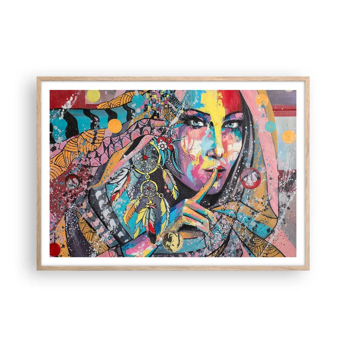 Póster en marco roble claro - Silencio hasta que entiendas - 100x70 cm