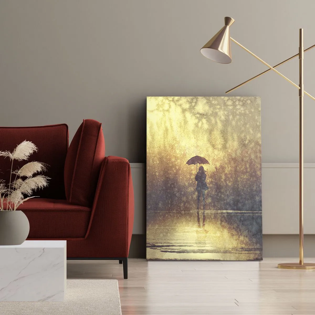Cuadro sobre lienzo - Impresión de Imagen - Siento que alguien me mira - 45x80 cm