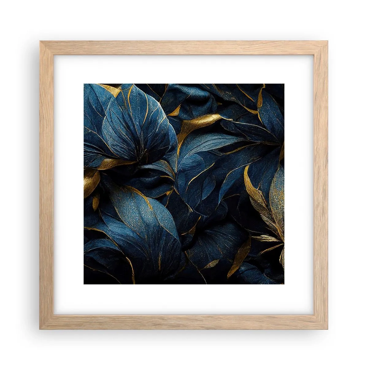 Póster en marco roble claro - Forradas de oro - 30x30 cm