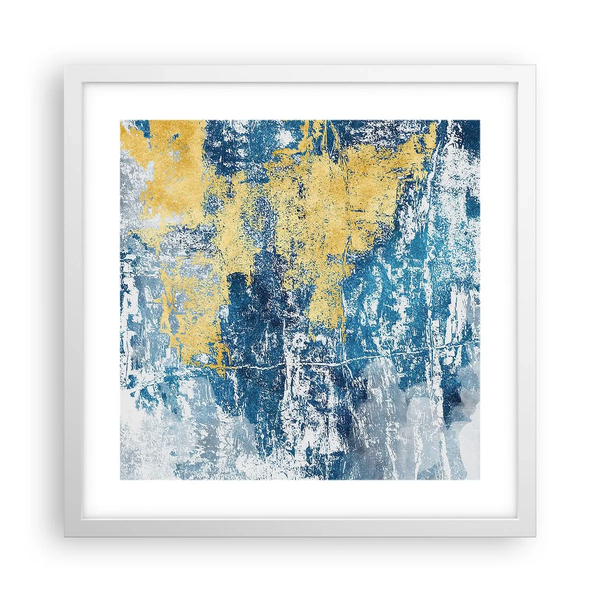 Póster en marco blanco - Una abstracción serena - 40x40 cm
