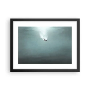 Póster en marco negro - En el abrazo del océano - 40x30 cm