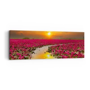 Cuadro sobre lienzo - Impresión de Imagen - La vida secreta del lago - 90x30 cm