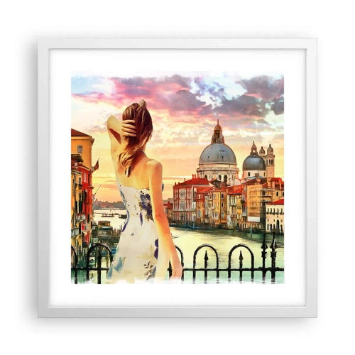Póster en marco blanco - Escapada de fin de semana - 40x40 cm