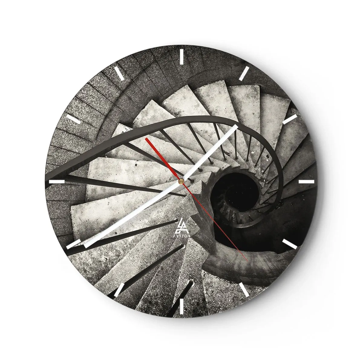 Reloj de pared - Reloj de vidrio - Escaleras arriba, escaleras abajo - 40x40 cm