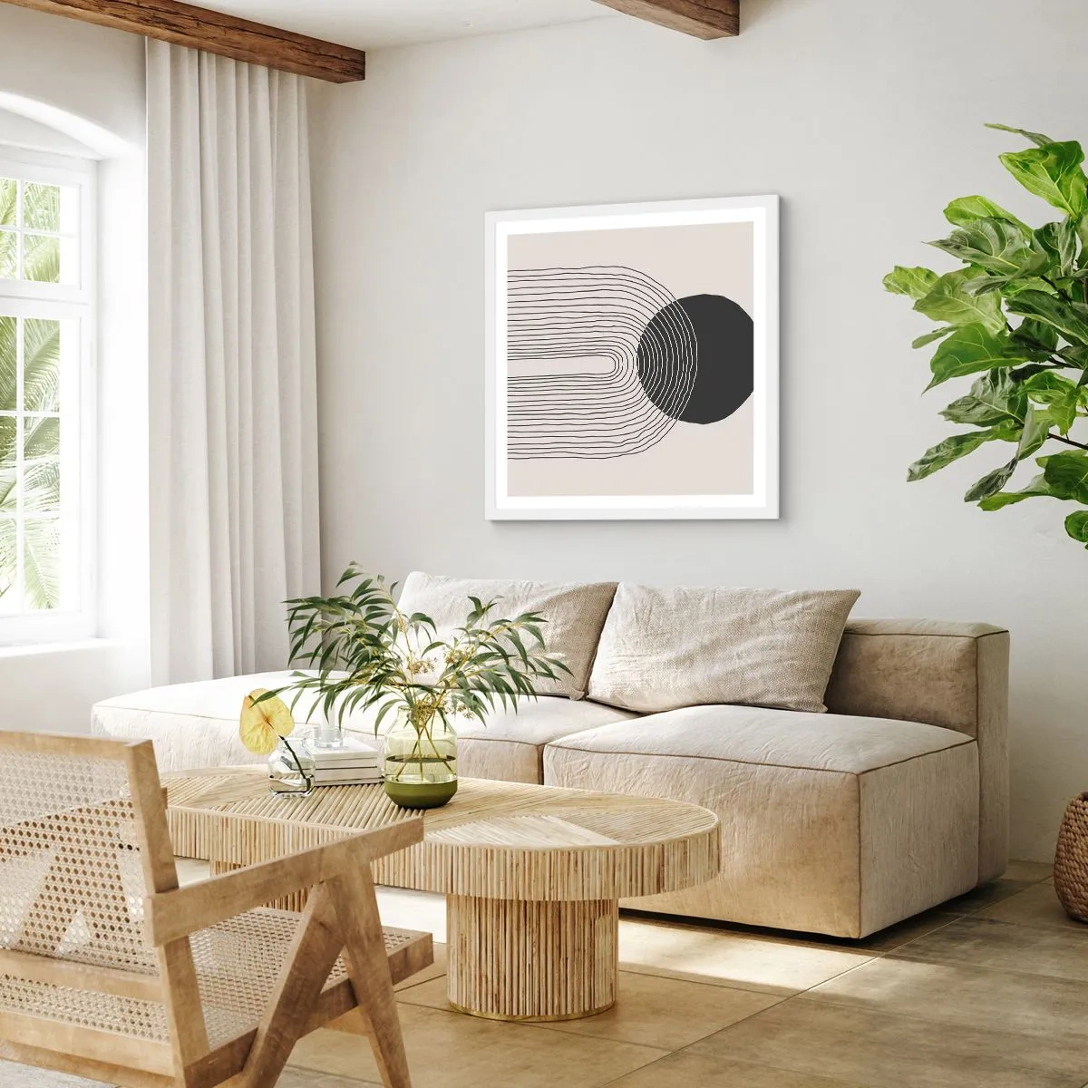 Póster en marco blanco - Temblor y certeza - 30x30 cm