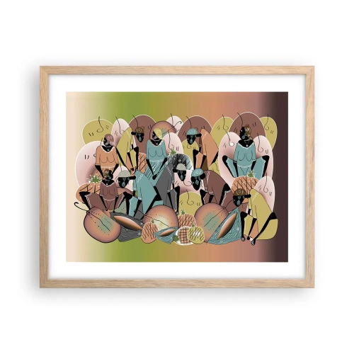 Póster en marco roble claro - Se avecina una gran celebración - 50x40 cm