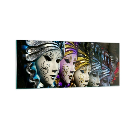 Cuadro sobre vidrio - Impresiones sobre Vidrio - Misterio en oro y plata - 100x40 cm