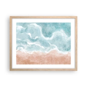 Póster en marco roble claro - Abstracción de nubes - 50x40 cm