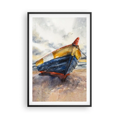 Póster en marco negro - Descansando en la orilla - 61x91 cm