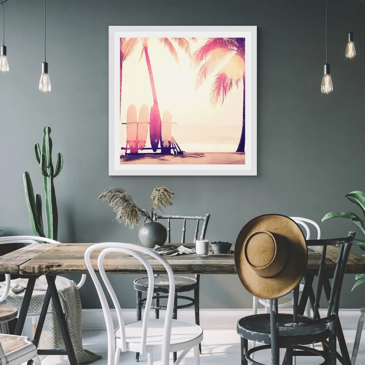 Póster en marco blanco - Va a ser un gran día - 60x60 cm