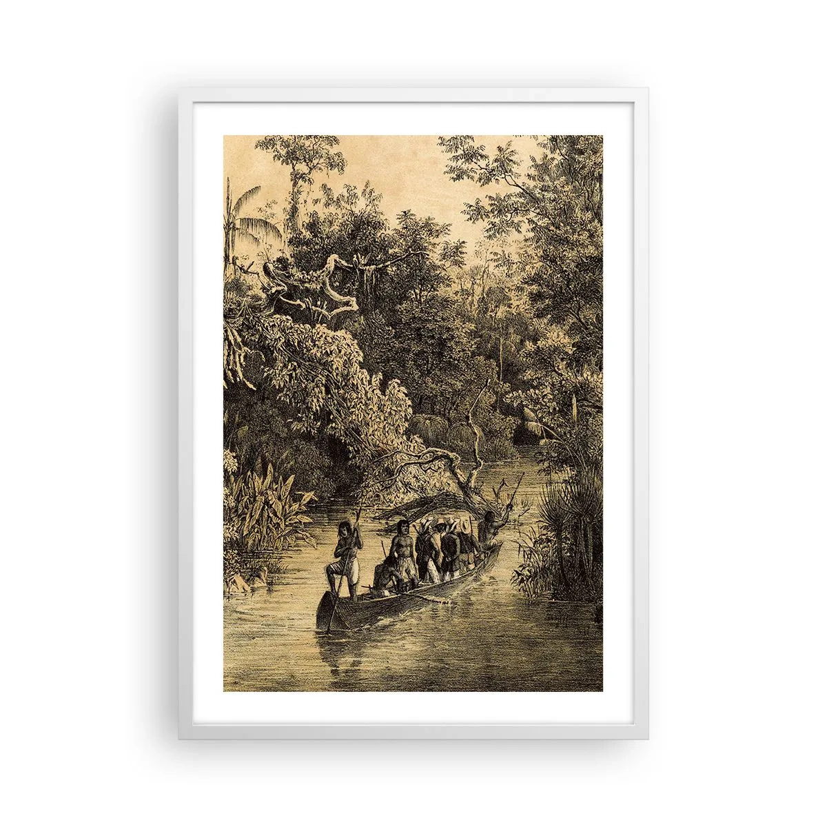 Póster en marco blanco - Expedición a la fuente - 50x70 cm