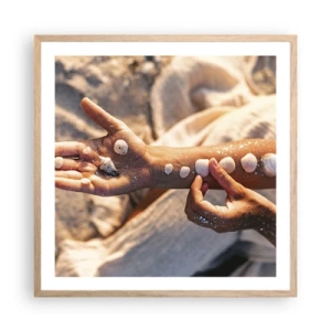 Póster en marco roble claro - La belleza al alcance de la mano - 60x60 cm